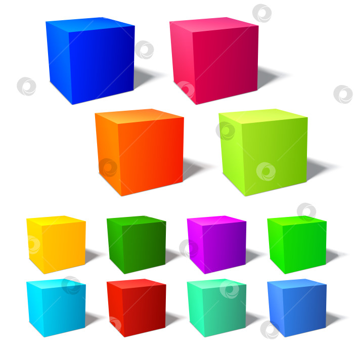Скачать Набор ярких 3d кубиков фотосток Ozero