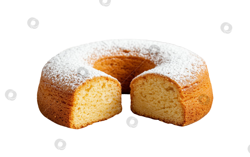 Скачать Бисквитный торт на прозрачном фоне, сгенерированный с помощью искусственного интеллекта фотосток Ozero