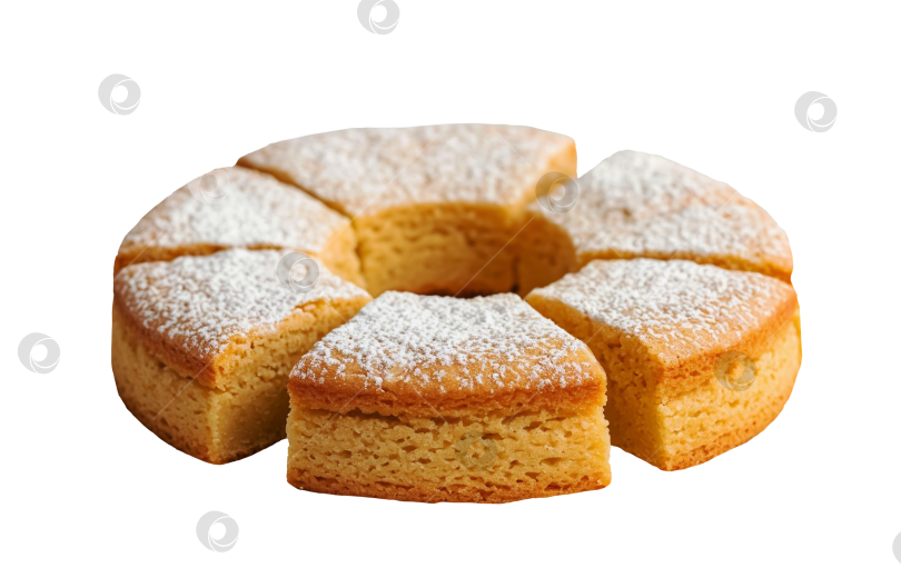 Скачать Бисквитный торт на прозрачном фоне, сгенерированный с помощью искусственного интеллекта фотосток Ozero