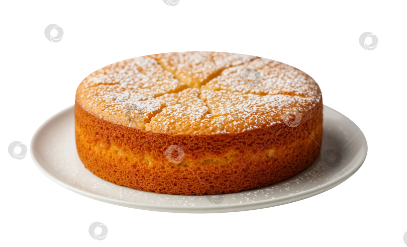 Скачать Круглый бисквитный торт на прозрачном фоне, созданный с помощью искусственного интеллекта фотосток Ozero
