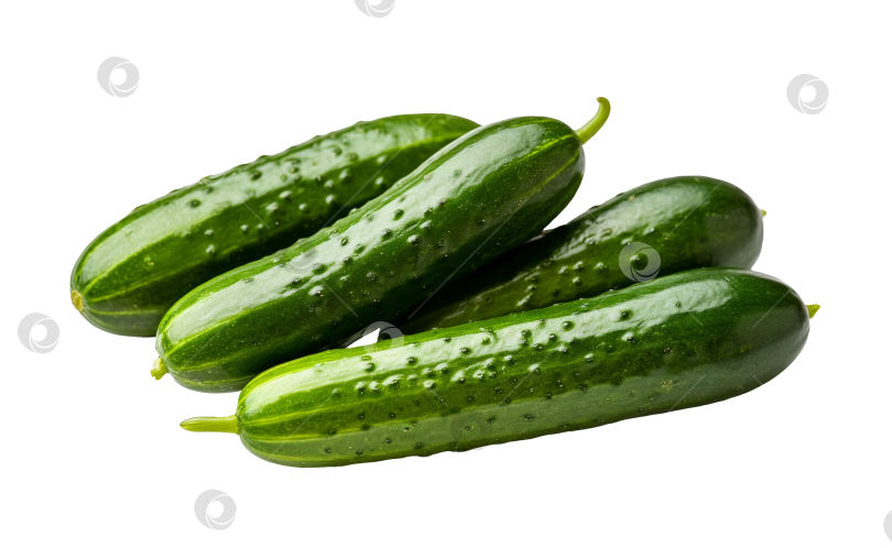Скачать Свежие огурцы на прозрачном фоне, сгенерированные искусственным интеллектом фотосток Ozero