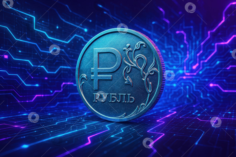 Скачать Цифровой рубль фотосток Ozero