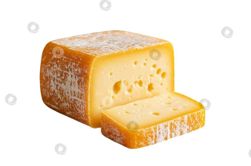 Скачать Твердый сыр на прозрачном фоне, созданный искусственным интеллектом фотосток Ozero