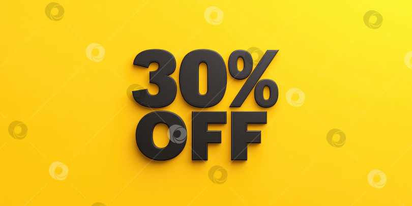Скачать Жирный черный текст со скидкой 30% на ярком желтом фоне для стимулирования продаж фотосток Ozero