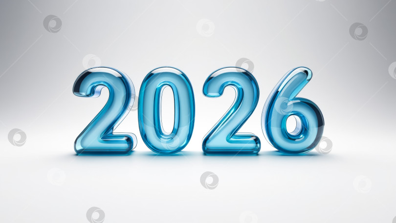 Скачать Число 2026 написано синим цветом фотосток Ozero