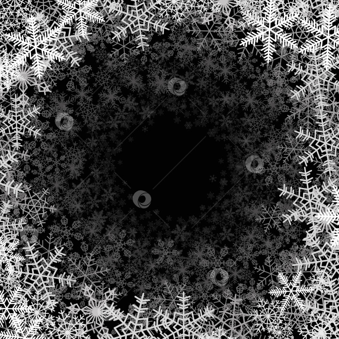 Скачать Круглая рамка для снегопада фотосток Ozero