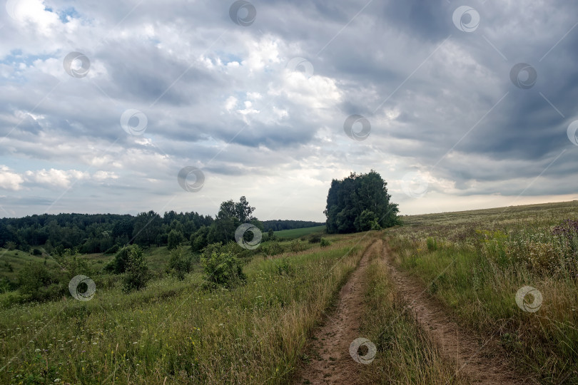 Скачать Грунтовая дорога в сельской местности в пасмурный день фотосток Ozero