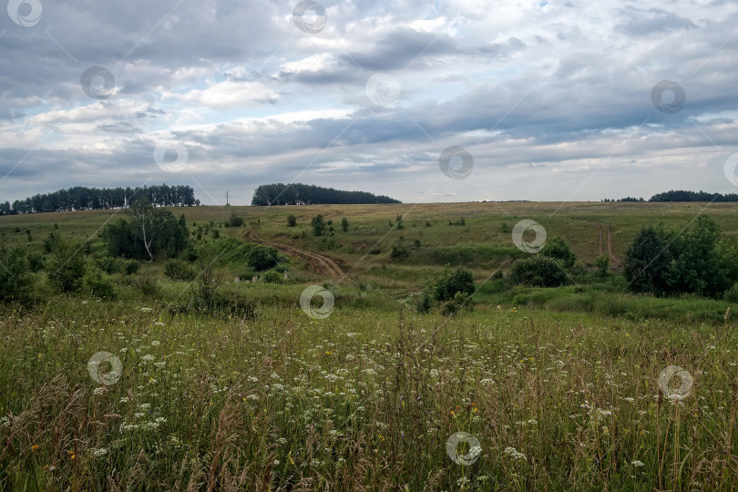 Скачать Грунтовая дорога в сельской местности в пасмурный день фотосток Ozero
