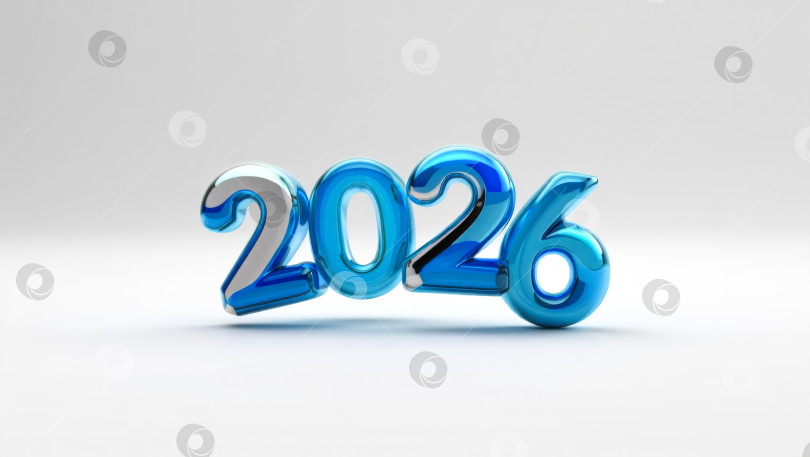 Скачать Число 2026 написано синим цветом фотосток Ozero