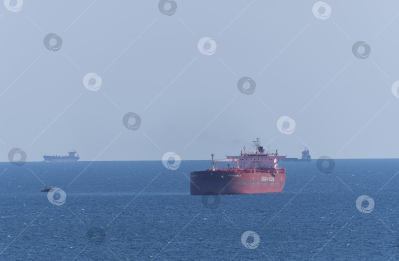 Скачать Новороссийск, Россия 18.08.2024 перевозка грузов на крупном морском судне Черное море, порт, Краснодарский край, Новороссийск фотосток Ozero
