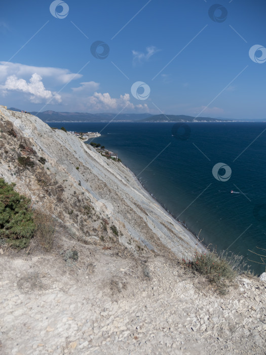 Скачать Красивое побережье Черного моря со скалами и растениями фотосток Ozero