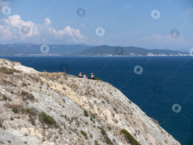Скачать Красивое побережье Черного моря со скалами и растениями фотосток Ozero
