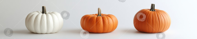 Скачать Три декоративные тыквы для осеннего праздничного оформления фотосток Ozero