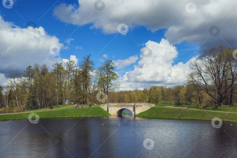 Скачать Каменный мост Карпина в парке. Гатчина фотосток Ozero