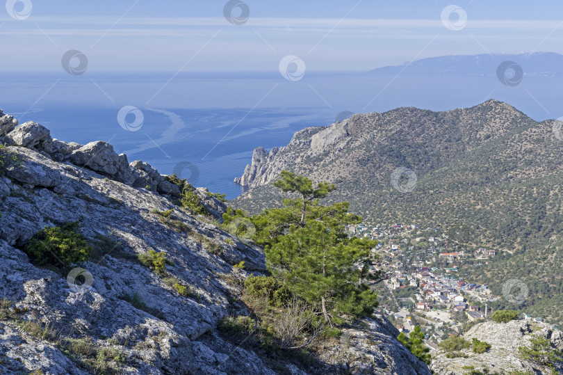 Скачать Вид с вершины горы на море. Крым, апрель. фотосток Ozero