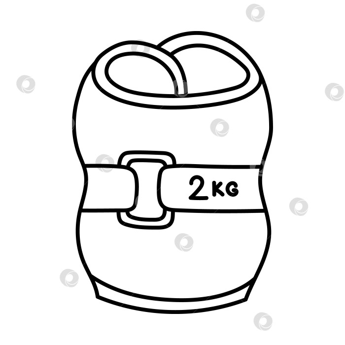 Скачать Утяжелители для запястий и лодыжек Lovely line doodle весом 2 кг для тренировки мышц и силы, силовых упражнений. Симпатичный рисованный фитнес-инструмент для ног и рук для тренировок в тренажерном зале или дома, выделенный на заднем плане фотосток Ozero
