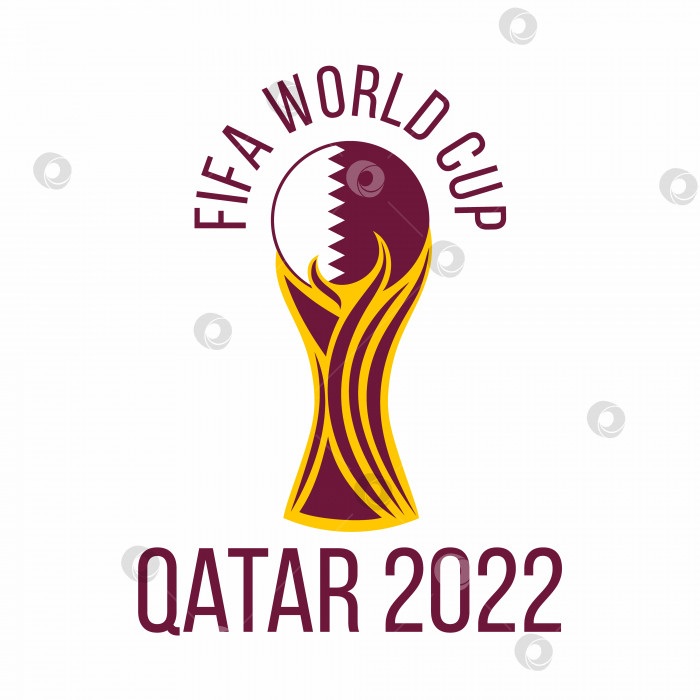 Скачать Чемпионат мира по футболу. Логотип на белом фоне. Флаг Катара. фотосток Ozero