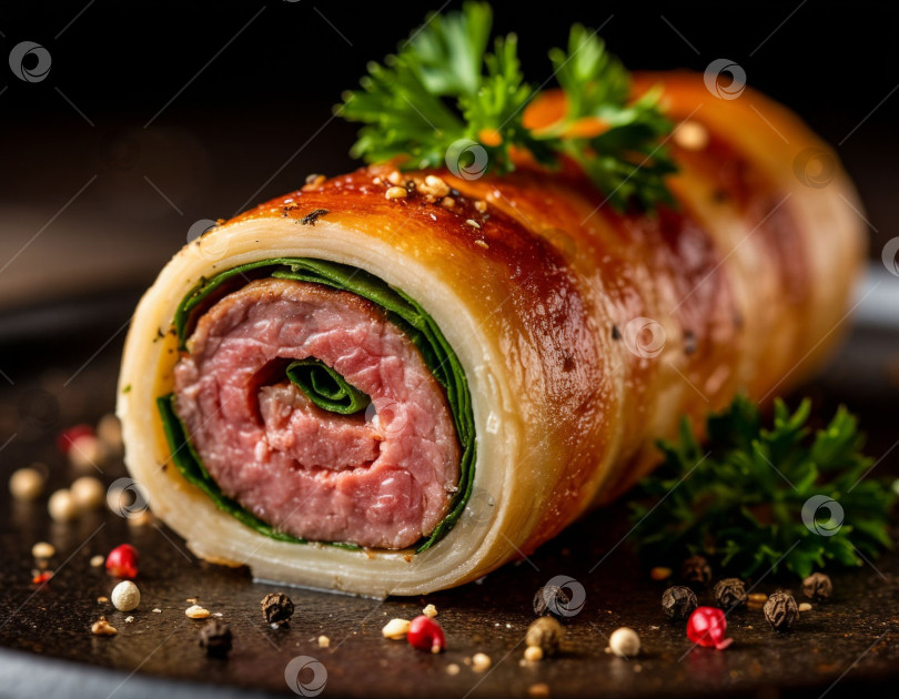Скачать Мясные рулетики. Создано искусственным интеллектом фотосток Ozero