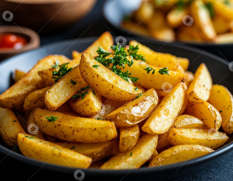 Скачать Жареный картофель. Генерируется искусственным интеллектом фотосток Ozero