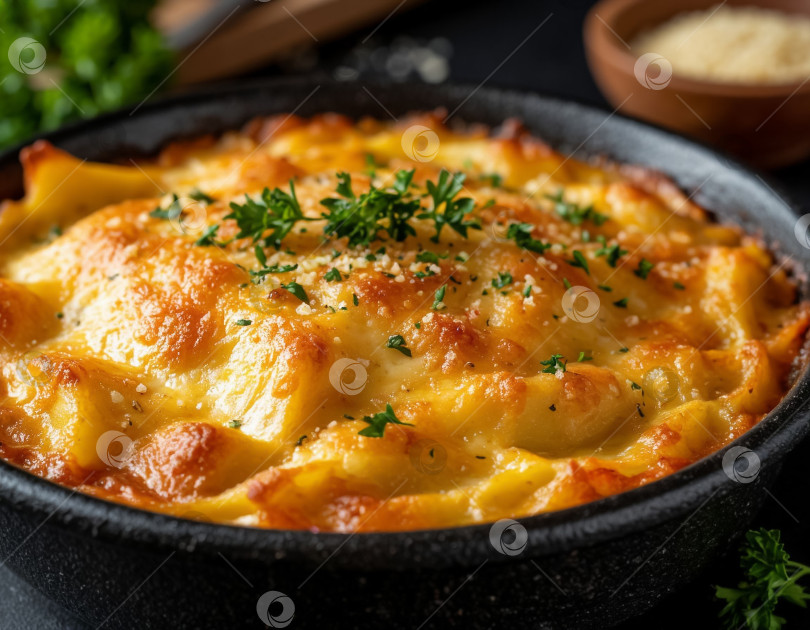 Скачать Картофельная запеканка с сыром. Создано искусственным интеллектом фотосток Ozero