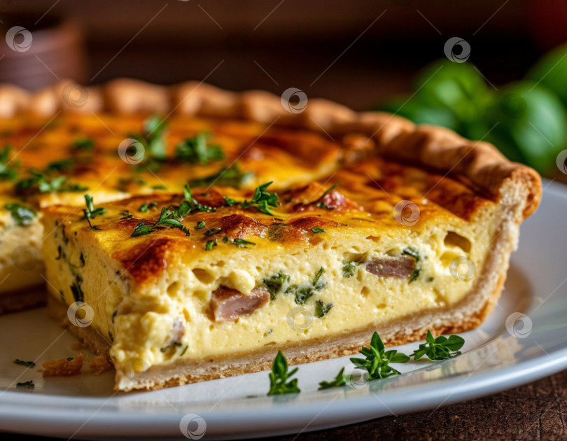 Скачать Пирог с заварным кремом по-лотарингски французской кухни. Автор: AI фотосток Ozero