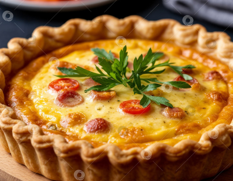 Скачать Пирог с заварным кремом по-лотарингски французской кухни. Автор: AI фотосток Ozero