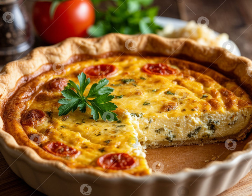 Скачать Пирог с заварным кремом по-лотарингски французской кухни. Автор: AI фотосток Ozero