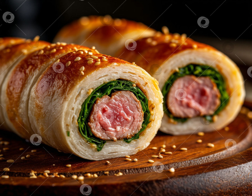 Скачать Мясные рулетики. Создано искусственным интеллектом фотосток Ozero