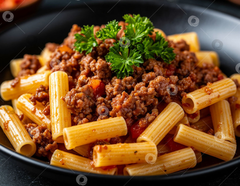 Скачать Паста с мясом, созданная с помощью искусственного интеллекта фотосток Ozero