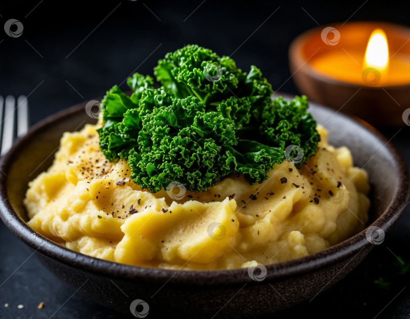 Скачать Картофельное пюре с капустой Кали, приготовленное с помощью искусственного интеллекта фотосток Ozero