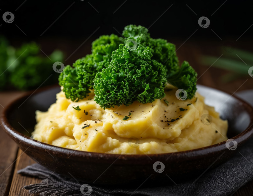Скачать Картофельное пюре с капустой Кали, приготовленное с помощью искусственного интеллекта фотосток Ozero