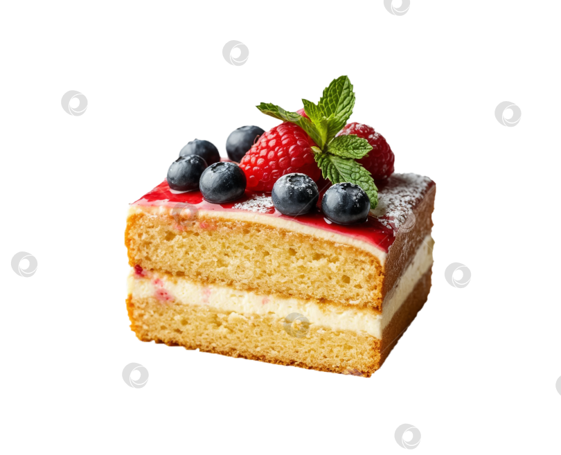 Скачать Торт на прозрачном фоне. Создан с помощью искусственного интеллекта. фотосток Ozero