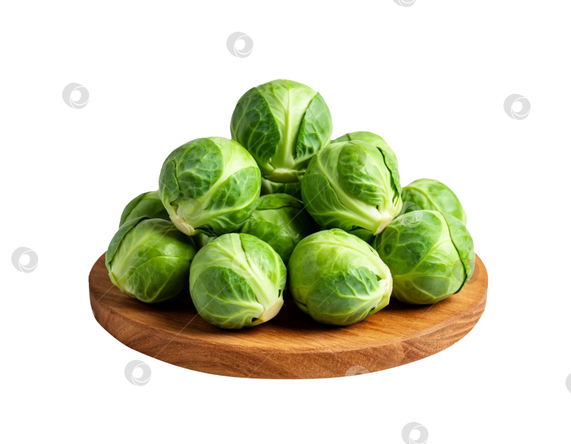 Скачать Брюссельская капуста на прозрачном фоне, сгенерированная искусственным интеллектом. фотосток Ozero