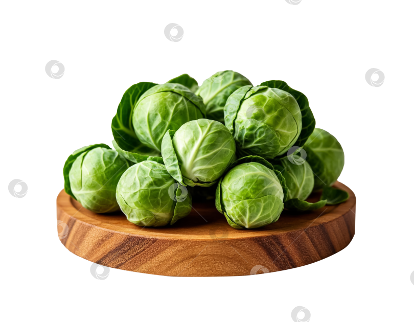Скачать Брюссельская капуста на прозрачном фоне, сгенерированная искусственным интеллектом. фотосток Ozero