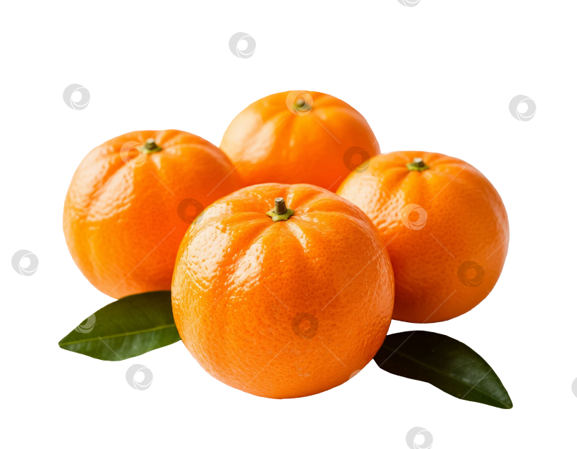 Скачать Мандарины на прозрачном фоне, сгенерированные искусственным интеллектом. фотосток Ozero