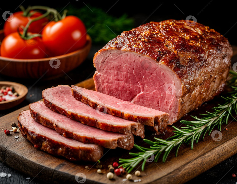 Скачать Мясо по-французски. Создано искусственным интеллектом. фотосток Ozero