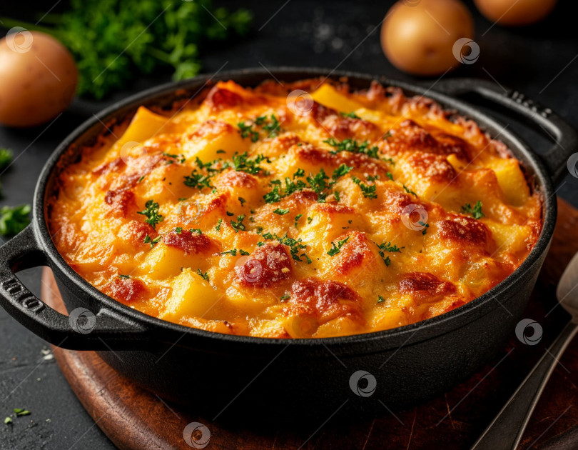 Скачать Картофельная запеканка. Создан искусственный интеллект. фотосток Ozero
