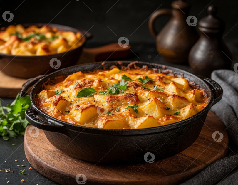 Скачать Картофельная запеканка. Создан искусственный интеллект. фотосток Ozero