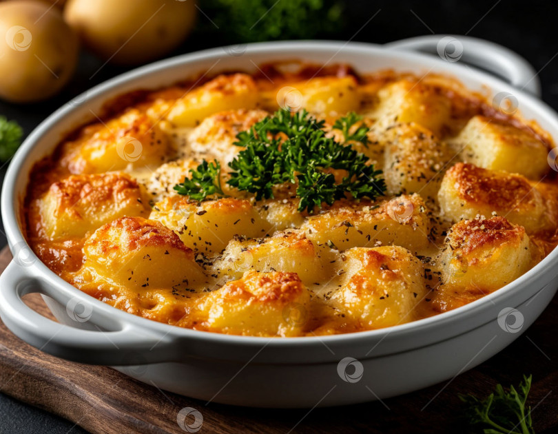 Скачать Картофельная запеканка. Создан искусственный интеллект. фотосток Ozero
