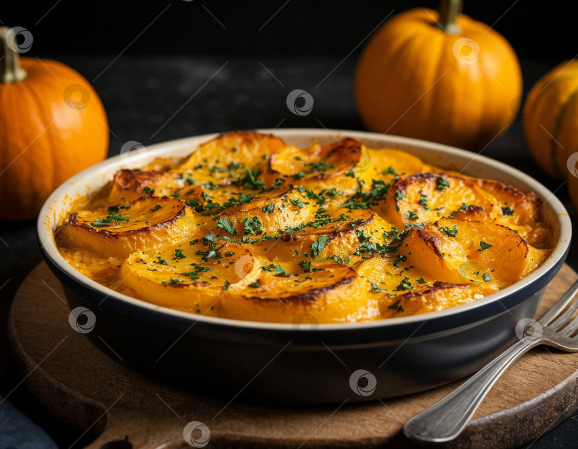 Скачать Овощная запеканка с кабачками. Создан искусственный интеллект. фотосток Ozero
