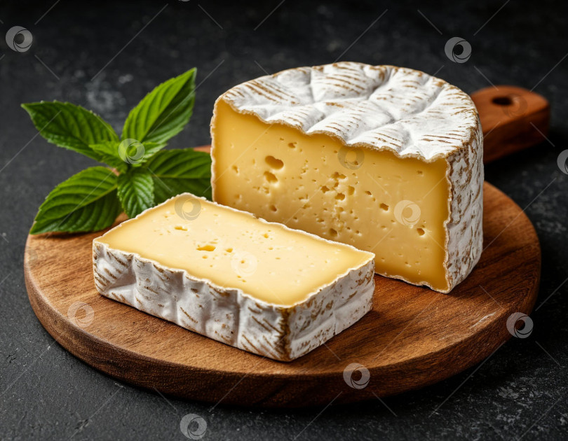 Скачать Бри с голубым сыром. Создан искусственный интеллект. фотосток Ozero