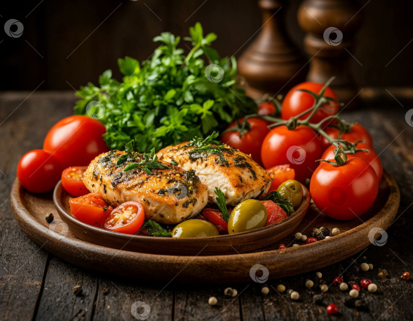 Скачать Средиземноморская кухня. Создан искусственный интеллект. фотосток Ozero