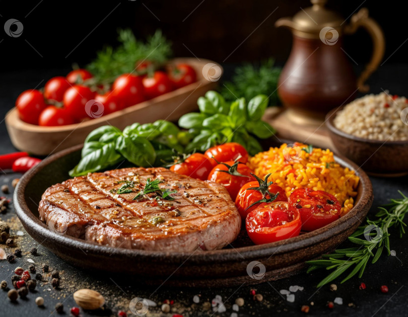Скачать Средиземноморская кухня. Создан искусственный интеллект. фотосток Ozero