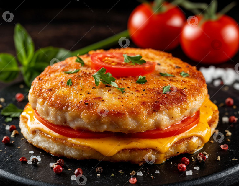 Скачать Куриные котлеты с сыром. Создан искусственный интеллект. фотосток Ozero
