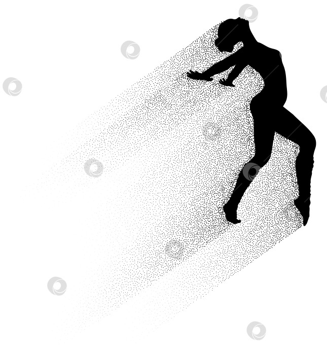 Скачать Силуэт танцующей женщины с частицами фотосток Ozero