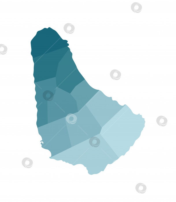 Скачать Векторная изолированная иллюстрация упрощенной административной карты Барбадоса. Границы приходов. Красочные силуэты синего цвета цвета хаки фотосток Ozero