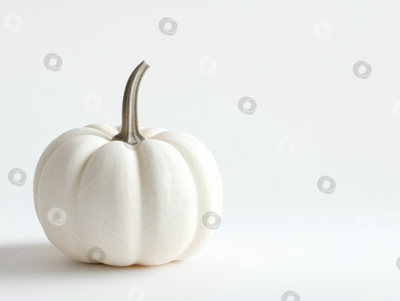 Скачать Минималистский декор с белой тыквой на чистом фоне фотосток Ozero