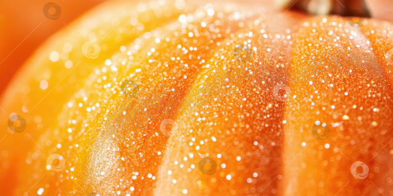 Скачать Макросъемка текстуры тыквенной кожуры с искрящимися блестками фотосток Ozero
