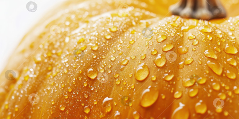 Скачать Ультрареалистичный макрос с изображением текстуры тыквенной кожуры с капельками воды фотосток Ozero