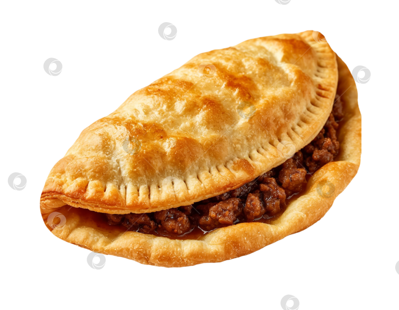 Скачать Жареный пирог с мясом на прозрачном фоне. Создано с помощью искусственного интеллекта. фотосток Ozero